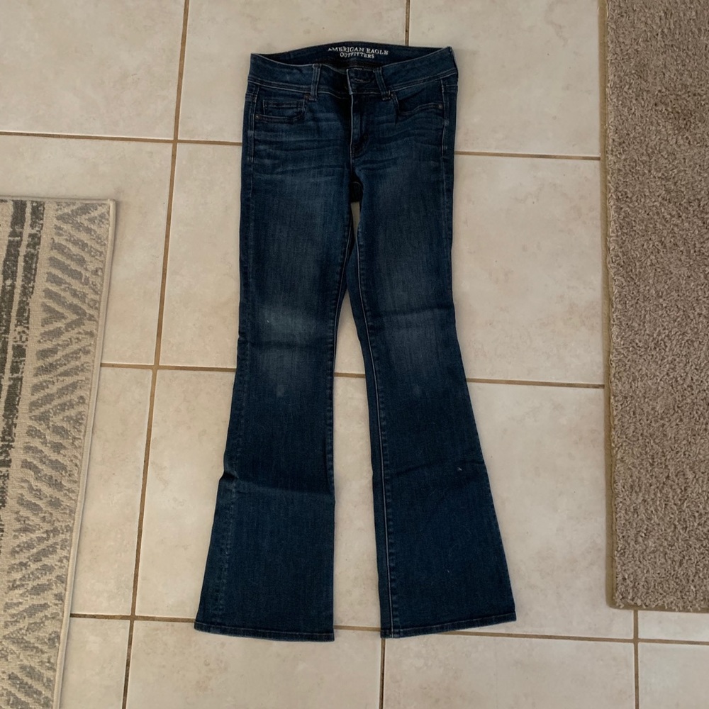 AE kick boot super stretch jeans.